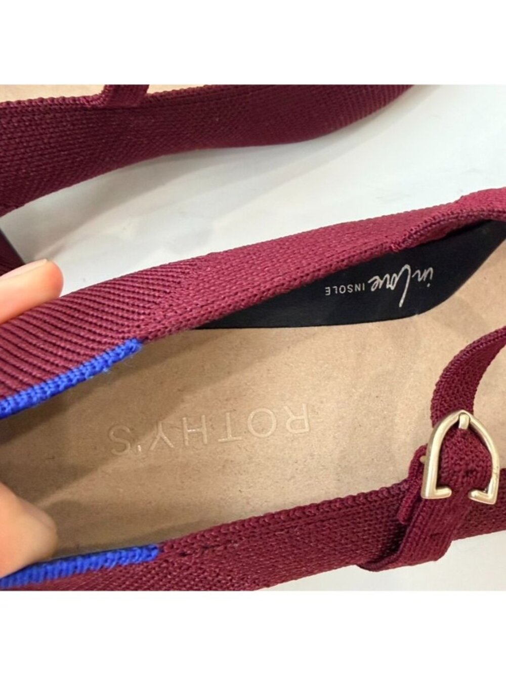 Rothy's The Mary Jane Block Heel Knit Pumps Wine Red Women's 8.5 - Picture 8 of 10